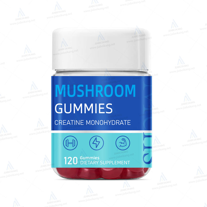 MUSHROOM Creatine Monohydrate Gummies 5g for Men & Women, 120 Creatine Sugar Free Gummies with BCAA 1000 mg, Collagen Peptides, Taurine, B12, Chewables Creatine for Muscle Support, Energy Boost, 1Pack - Capsule Gummy Manufacturer