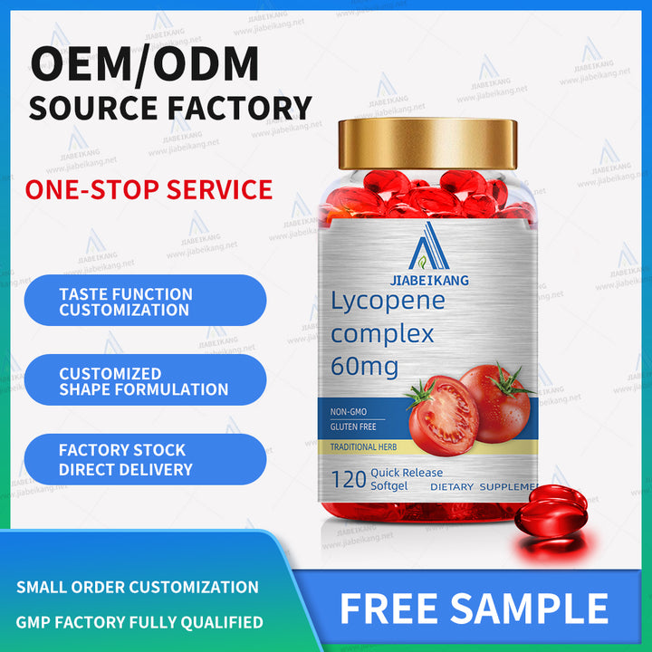 Lycopene & Lutein Complex 60mg per Caps, 120 Veggie Capsules (Non-GMO, Vegan) - Capsule Gummy Manufacturer