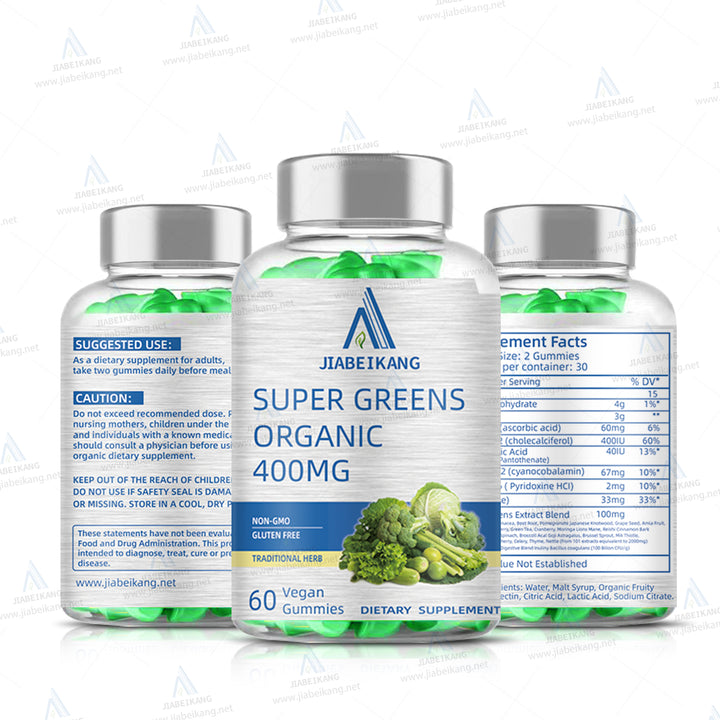 Supergreens Gummies - Daily Green Superfoods Supplement with Spinach, Broccoli, Moringa, Beet Root, Celery, Green Tea, & Acai for Immunity Support - Natural Raspberry Flavor, 60 Supergreen Gummies - Capsule Gummy Manufacturer