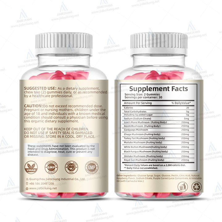 Mushroom Gummies | Delicious Apple | 60 Servings | Relaxation Mushroom Gummies for Adults | Super Mushroom Daily Gummies to Support Sleep & Stress Relief - Capsule Gummy Manufacturer