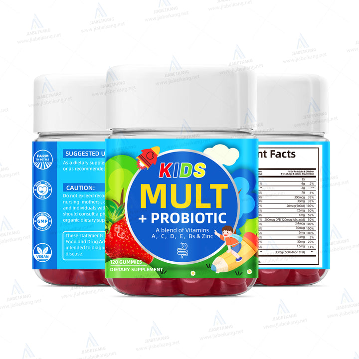 Kids Multivitamin + Probiotic Gummy, Vitamin A, C, D, E, B, Zinc, Berry,Made with no Synthetic Colors or Flavors and Gluten Free - Capsule Gummy Manufacturer