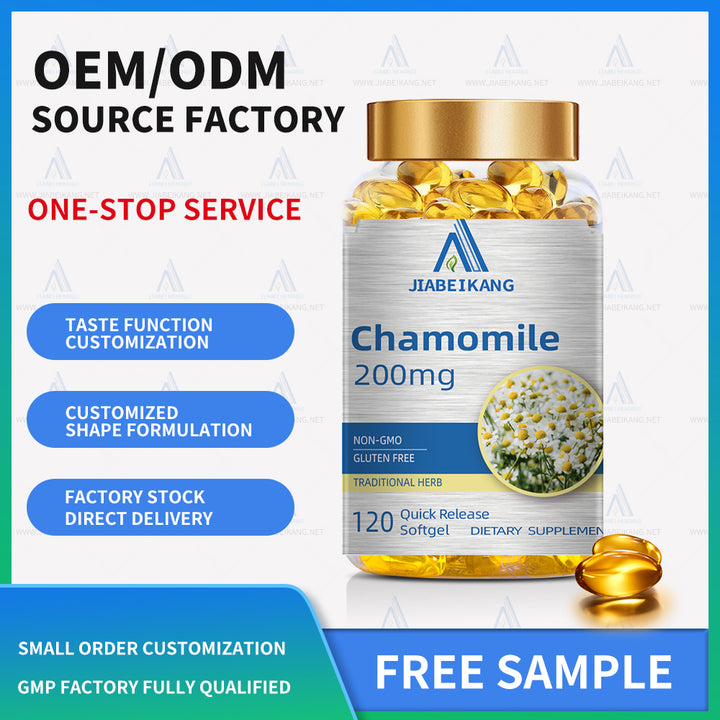 Chamomile Flower 1100mg | 200 Capsules | Non-GMO, Gluten Free Supplement - Capsule Gummy Manufacturer