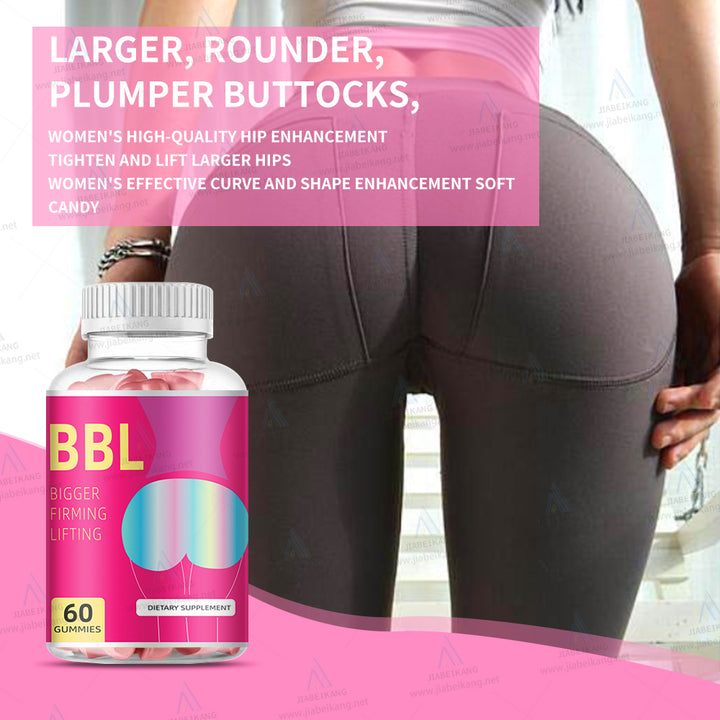 Booty Enhancing Gummy Supplement, Big Butt Enhancer, Workout Support, Multivitamin for Women, Natural Glute Boost Vitamins for a Curvy Shape & Max Gains, 60 Vegan Gummies - Capsule Gummy Manufacturer