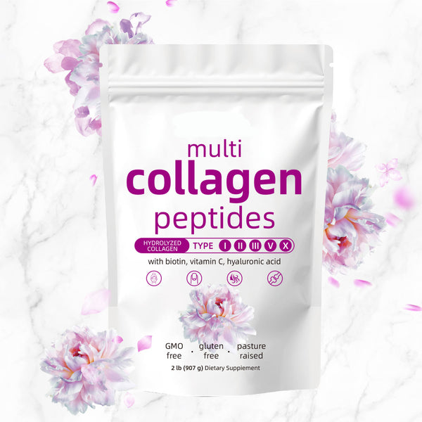 Multi Collagen Peptides Powder, 16 Oz - Hydrolyzed Protein Peptides | Type I,II,III,V,X with Hyaluronic Acid, Biotin & Vitamin C - Unflavored - Keto & Paleo Friendly, Ez Mix in Drinks - Capsule Gummy Manufacturer