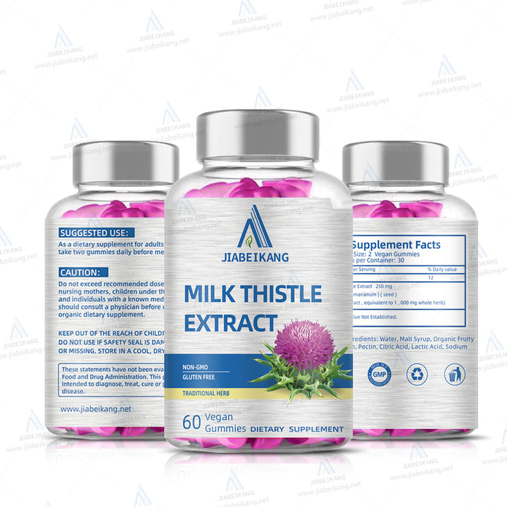 Milk Thistle Gummies - 3000 mg Equivalent - Liver Detox & Anti Oxidant Health - Min. 80% Silymarin Flavonoids - 60 Pectin Based Gummies - Capsule Gummy Manufacturer